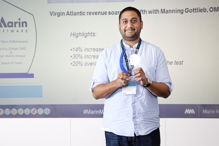 Puneet with his Marin EMEA Award