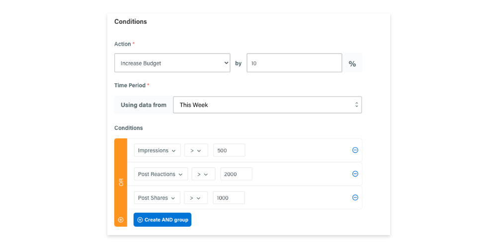 Create and/or conditions for automated rules in Adzooma