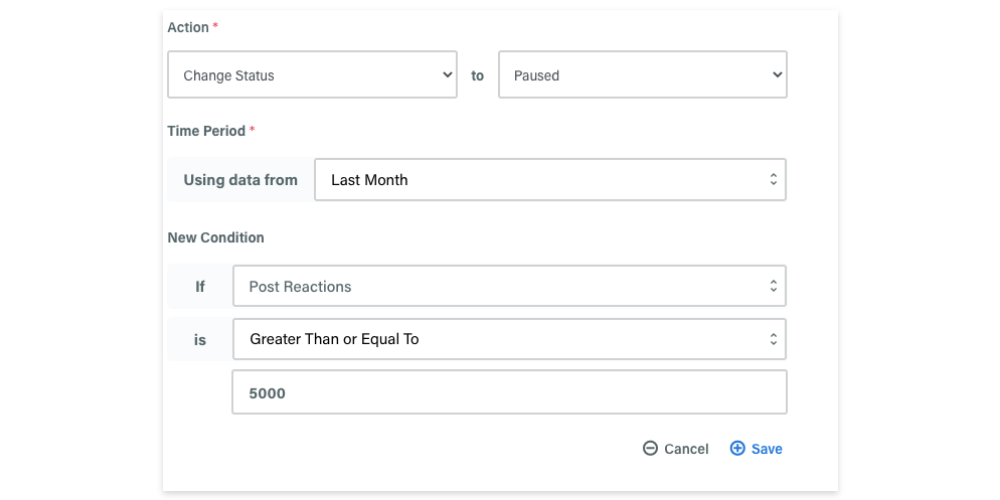 An example of a custom automation rule inside adzooma 