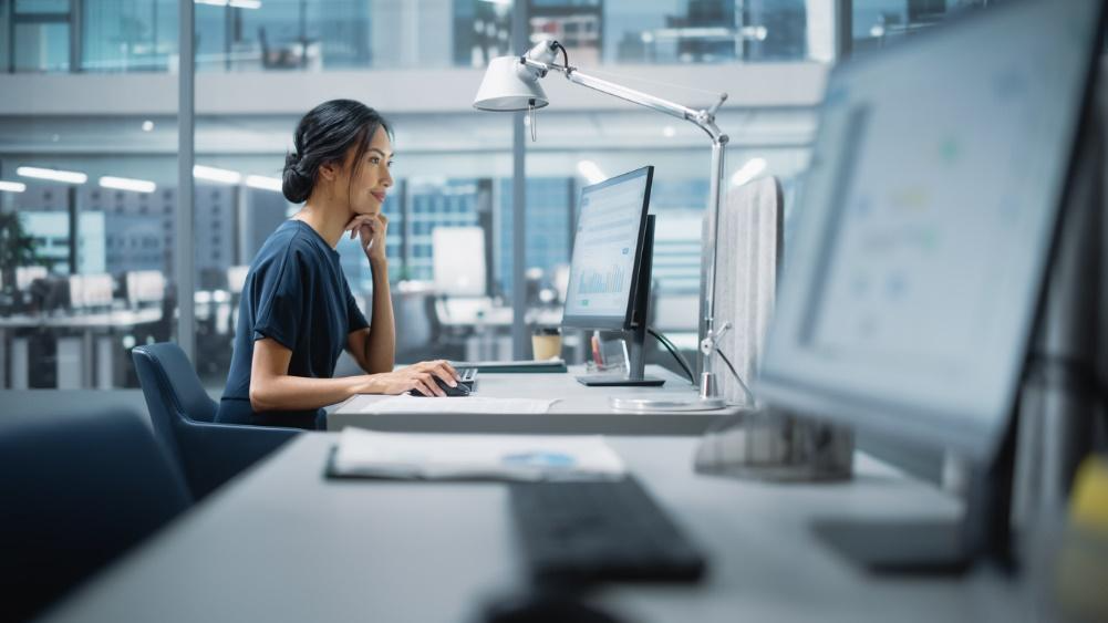 Image of a person on a computer
