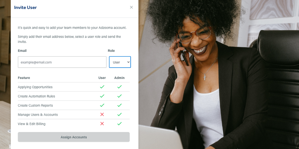 invite as many users as you want to adzooma for free. 