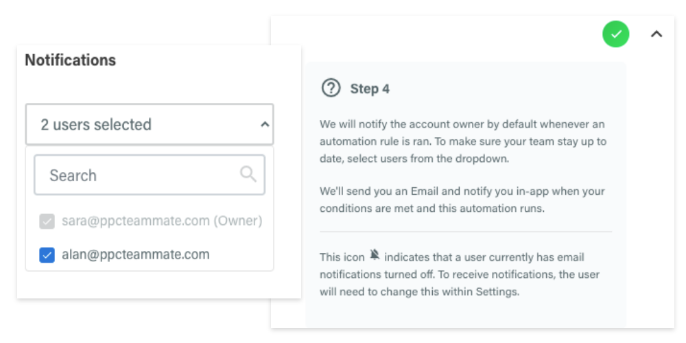 Send notifications to teammates when an automation rule fires in Adzooma. 